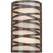 Tempest 2 Light 7.5 inch Flat Bronze Cover Sconce Wall Light in Frosted